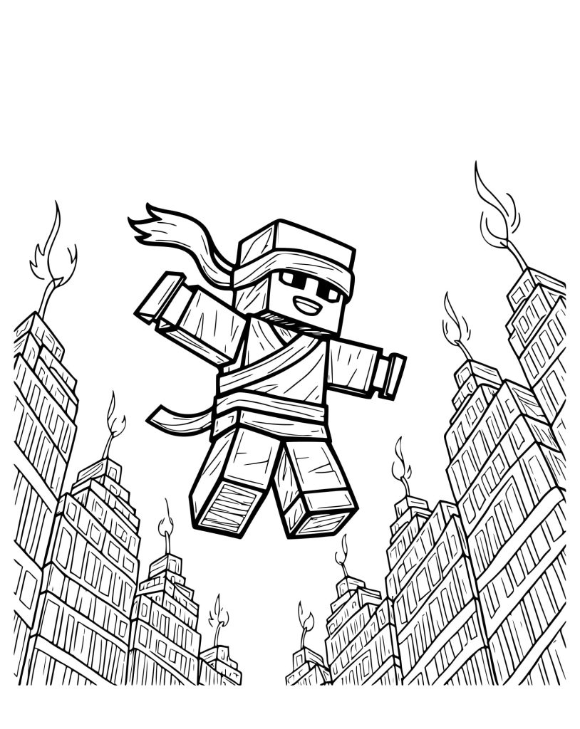 Desenho Ninja de Minecraft Colorir
