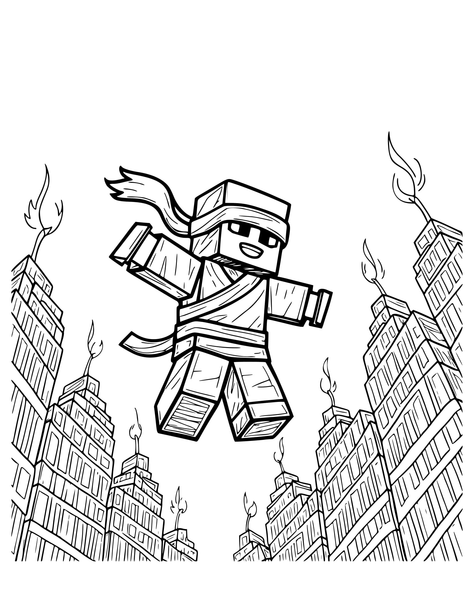 Desenho Ninja de Minecraft Colorir