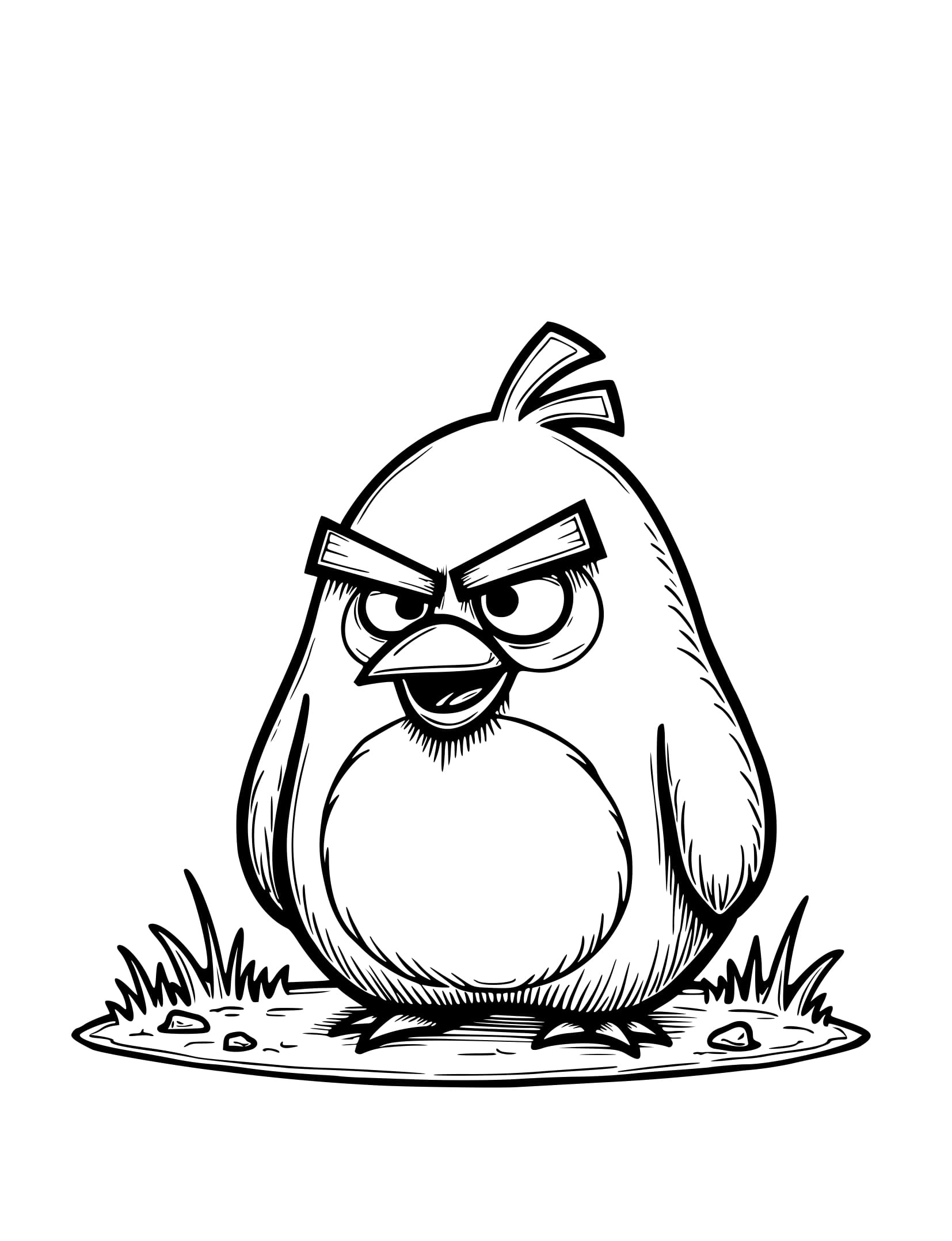 Desenho Angry Bird em Gramado Colorir