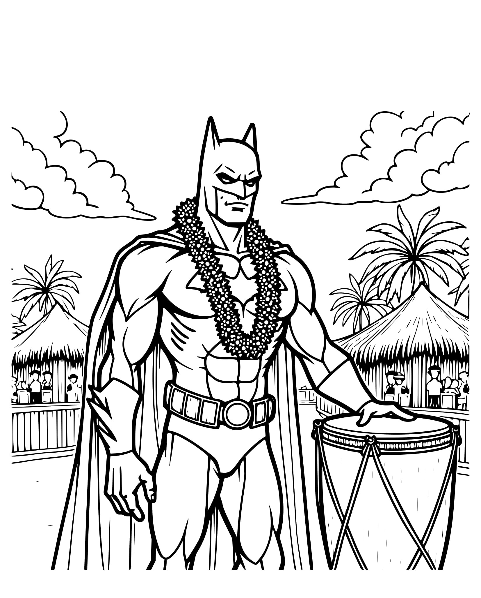 Desenho Aventura Ilha do Batman para Colorir