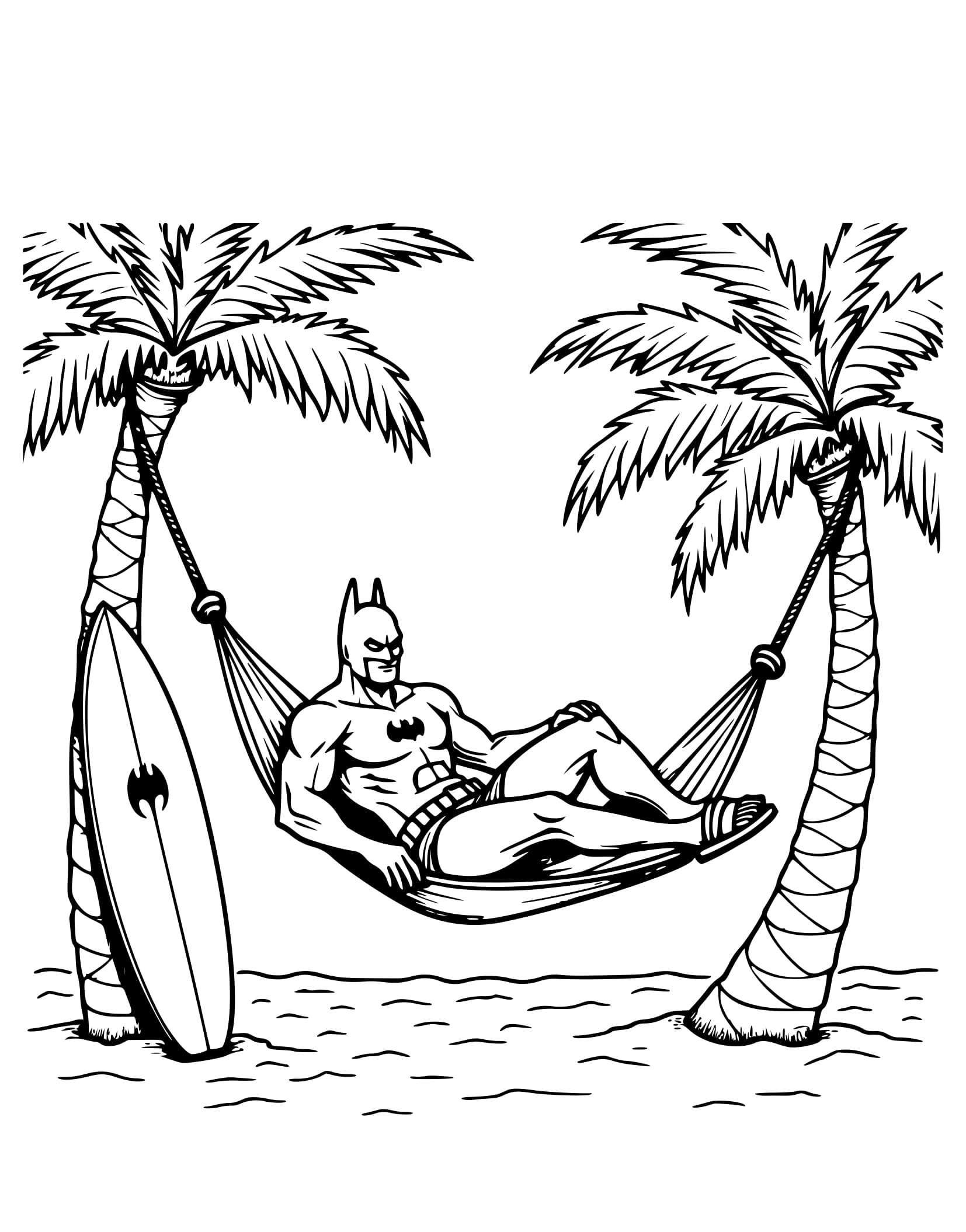 Desenho Batman de férias Colorir para Crianças