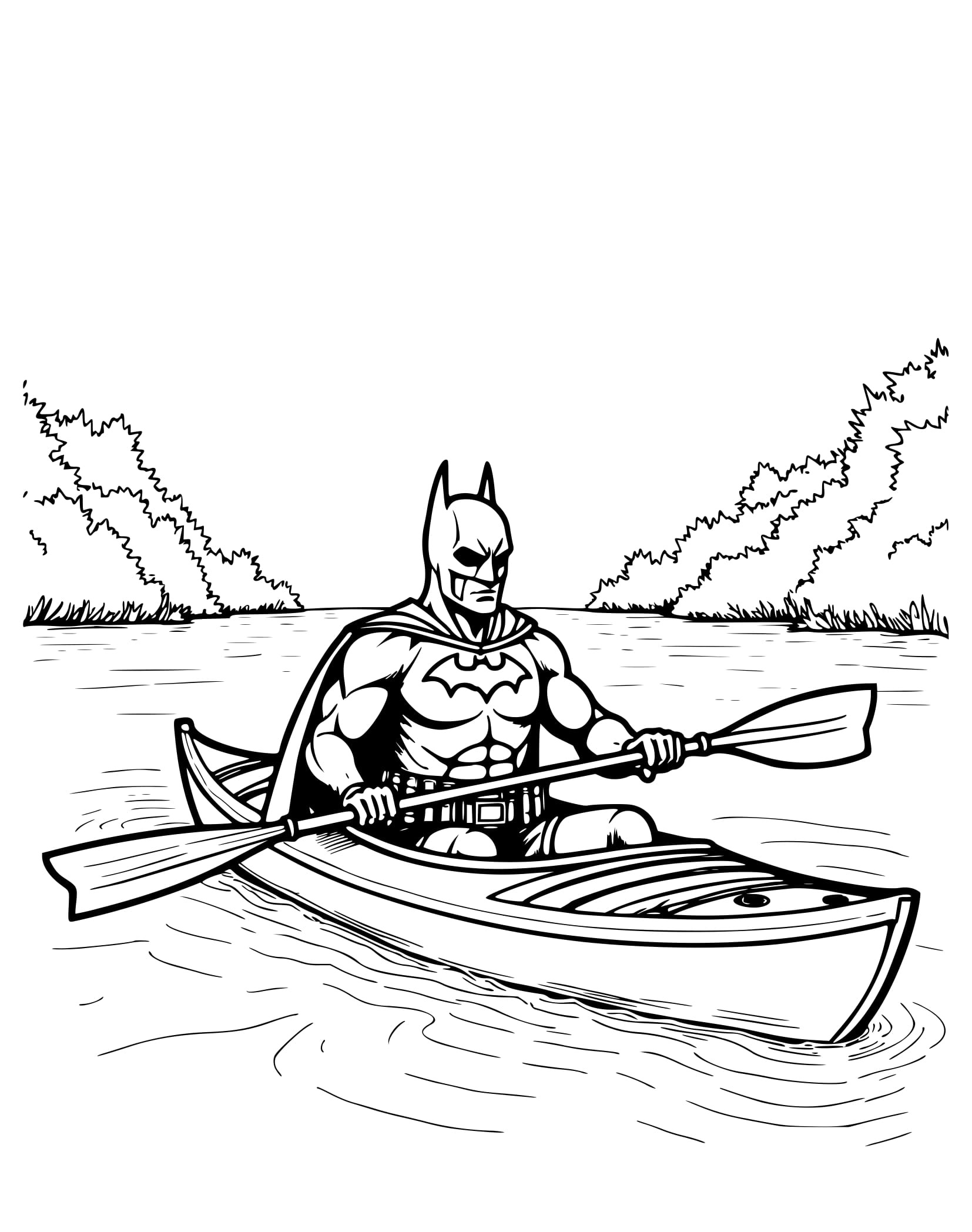 Desenho Aventura de Caiaque do Batman Colorir