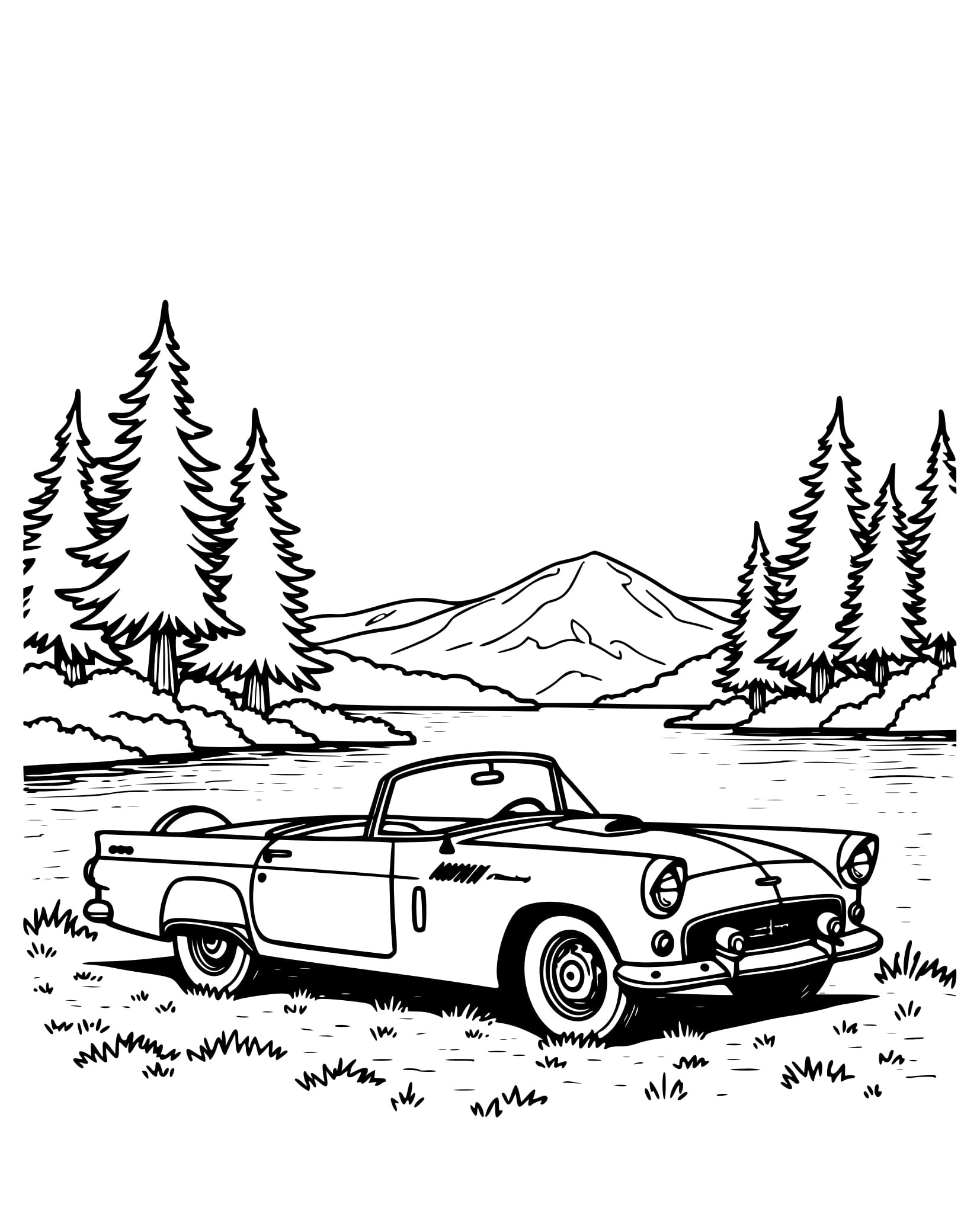 Desenho Clássico Ford Thunderbird para Colorir