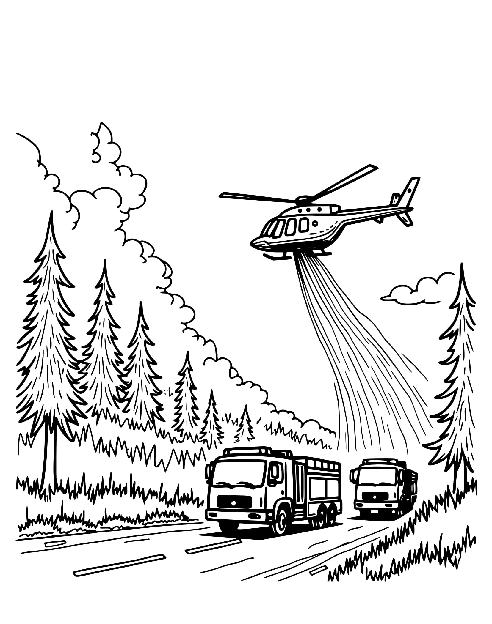 Desenho Detalhada de Helicóptero para Colorir