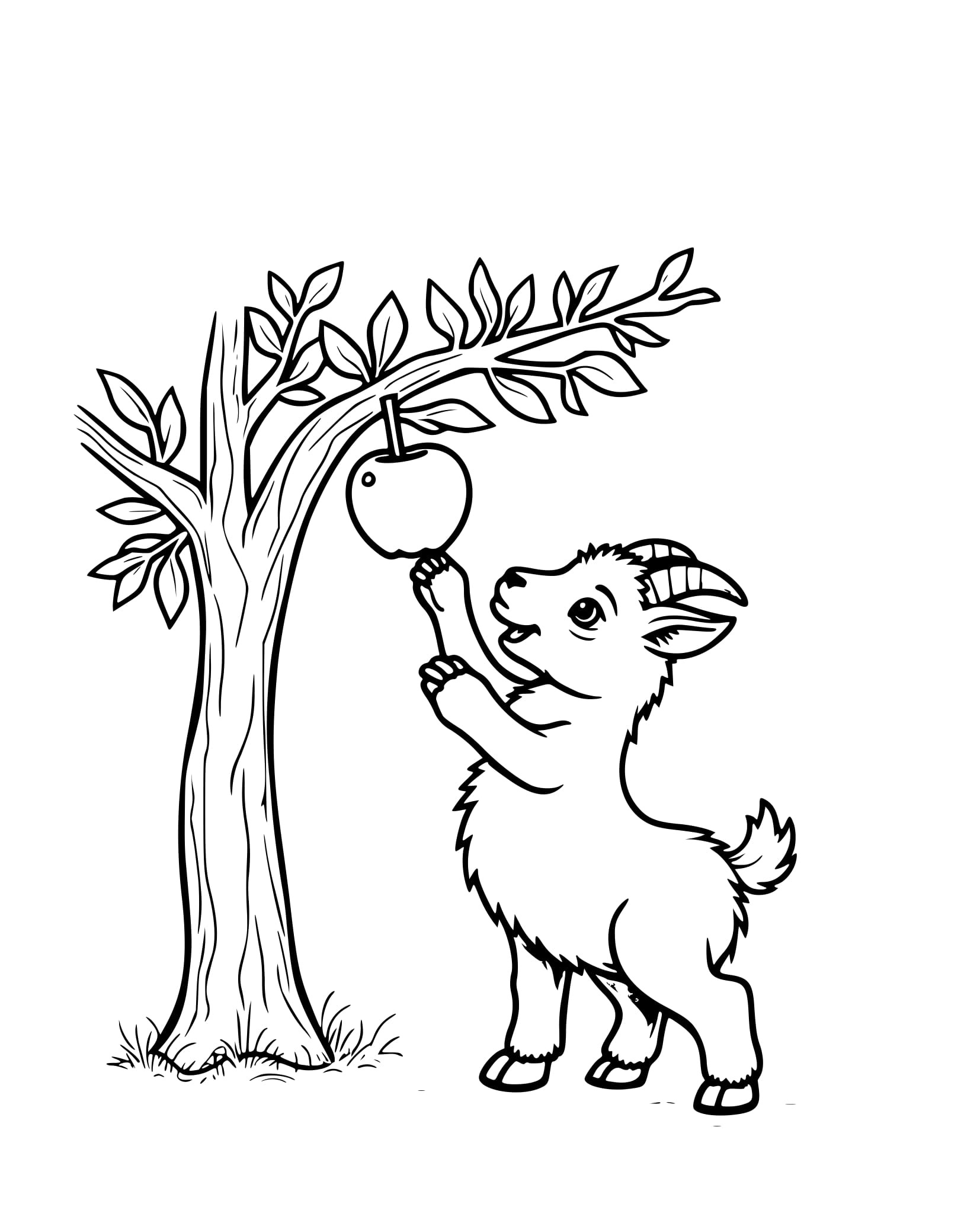 Desenho de Engraçada Cabra para Colorir