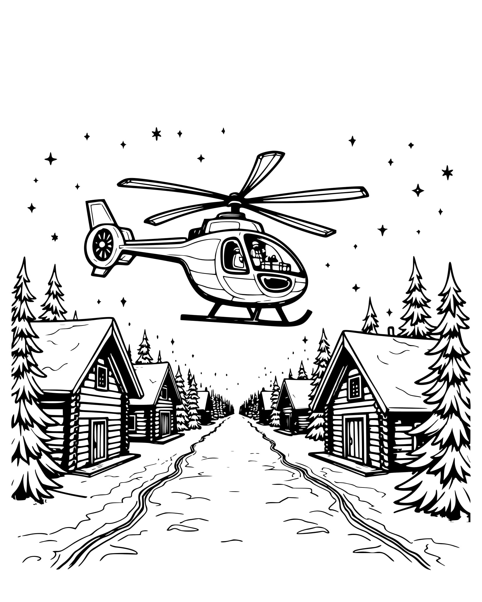 Desenho Helicóptero do Vila Nevada Colorir para Crianças