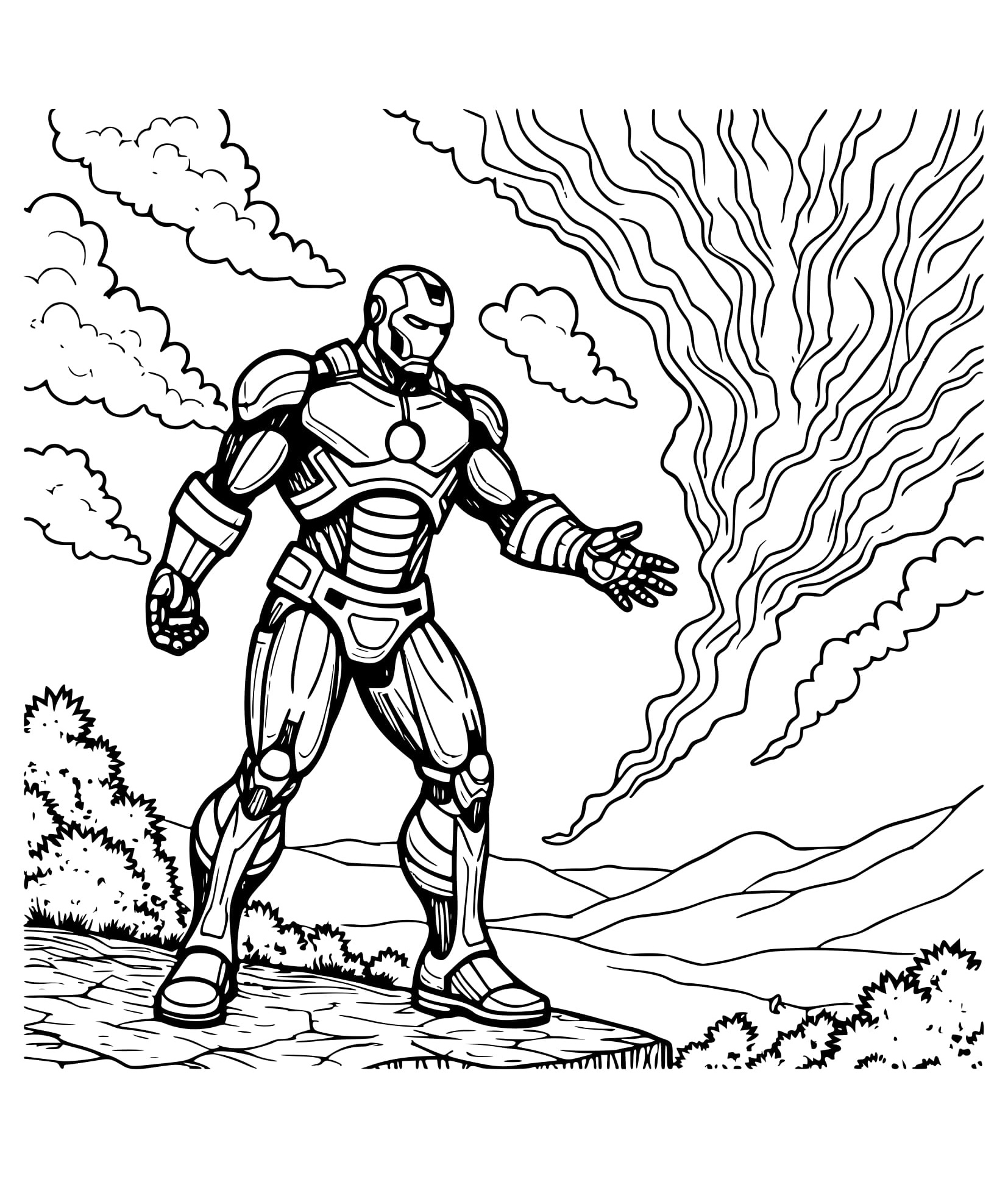 Desenho de Simples Homem de Ferro para Colorir