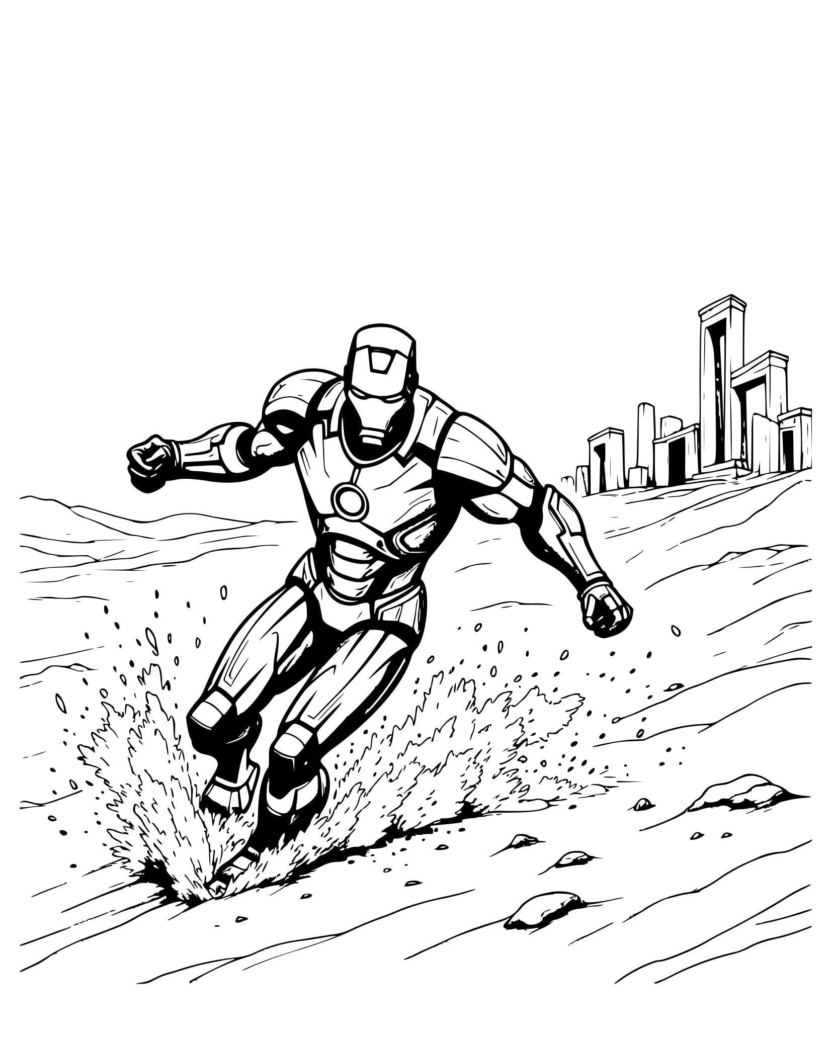 Desenho Homem de ferro Blindado no Deserto Colorir