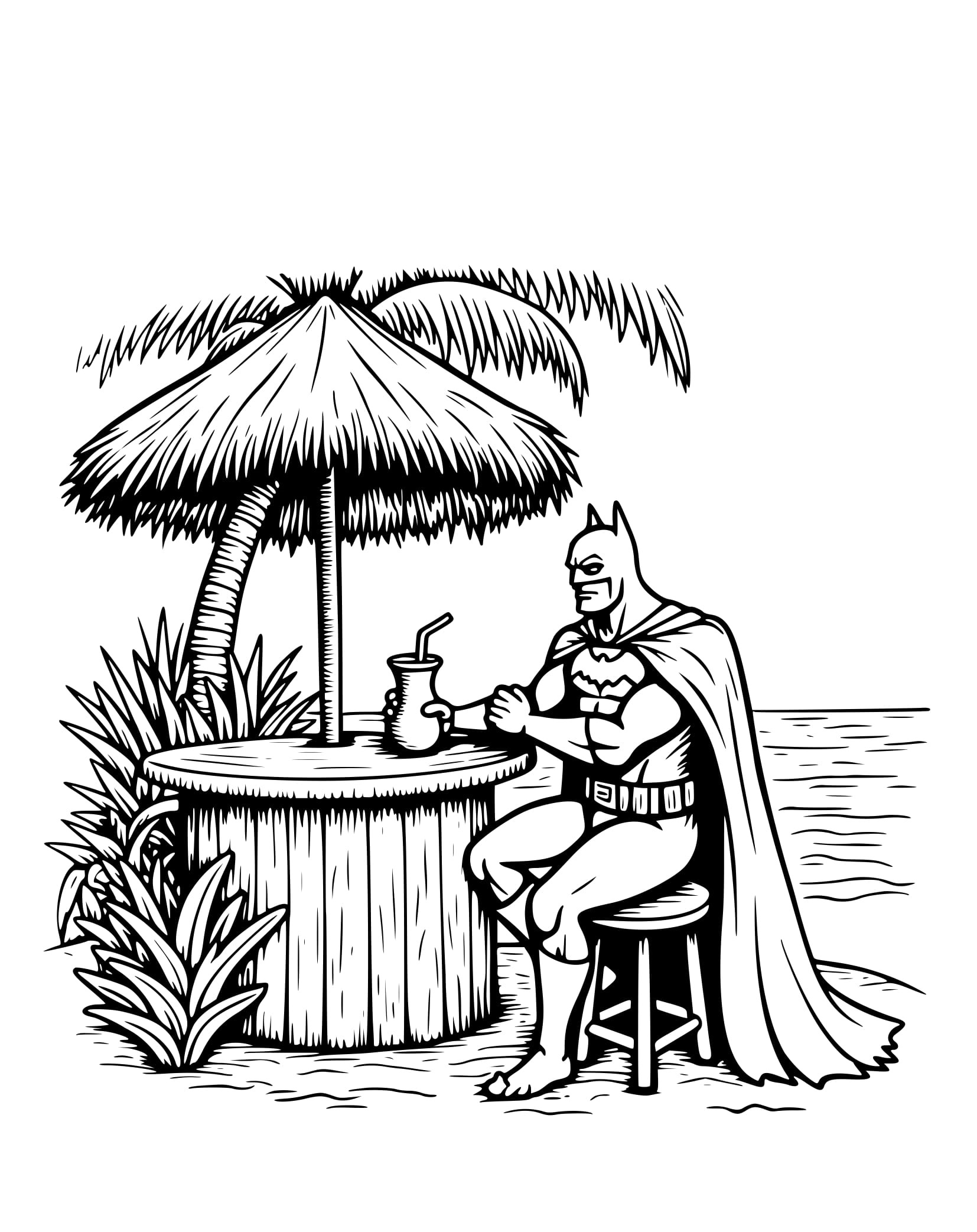 Desenho do Batman e Bar Colorir